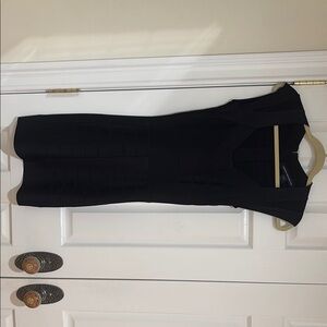 French Connection Black V-Neck Sheath Mini Dress